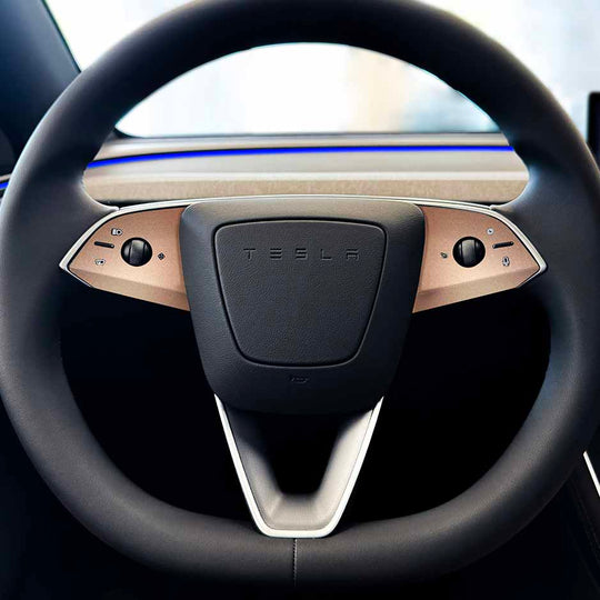 3Y steering wheel wrap tesla interior white#material_rose-gold