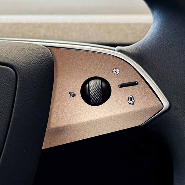 3Y steering wheel wrap tesla interior white#material_rose-gold