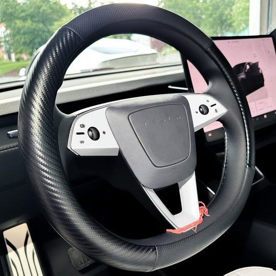 3Y steering wheel wrap tesla interior white#material_tesla-interior-white