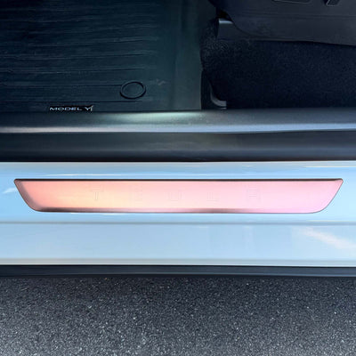 my3 door sill rose gold #custom-designs_tesla-letters