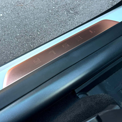 my3 door sill rose gold #custom-designs_tesla-letters