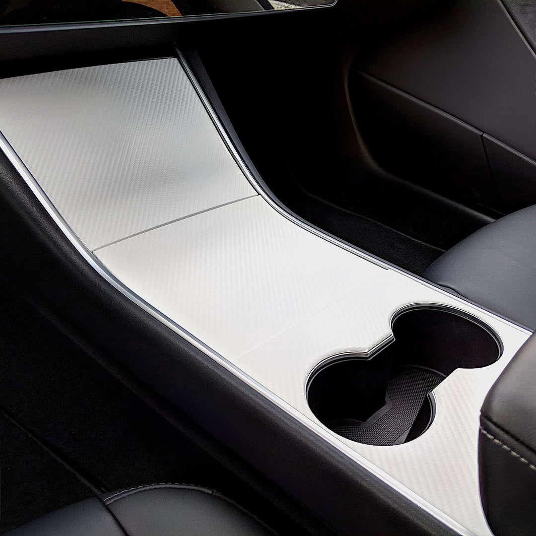 3Y center console wrap white carbon fiber#material_white-carbon-fiber