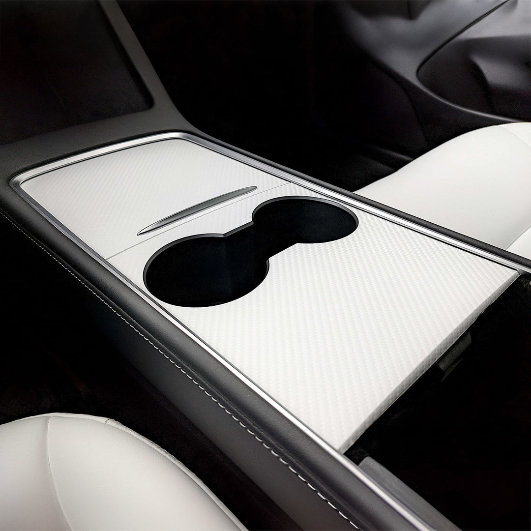 3Y center console wrap white carbon fiber#material_white-carbon-fiber