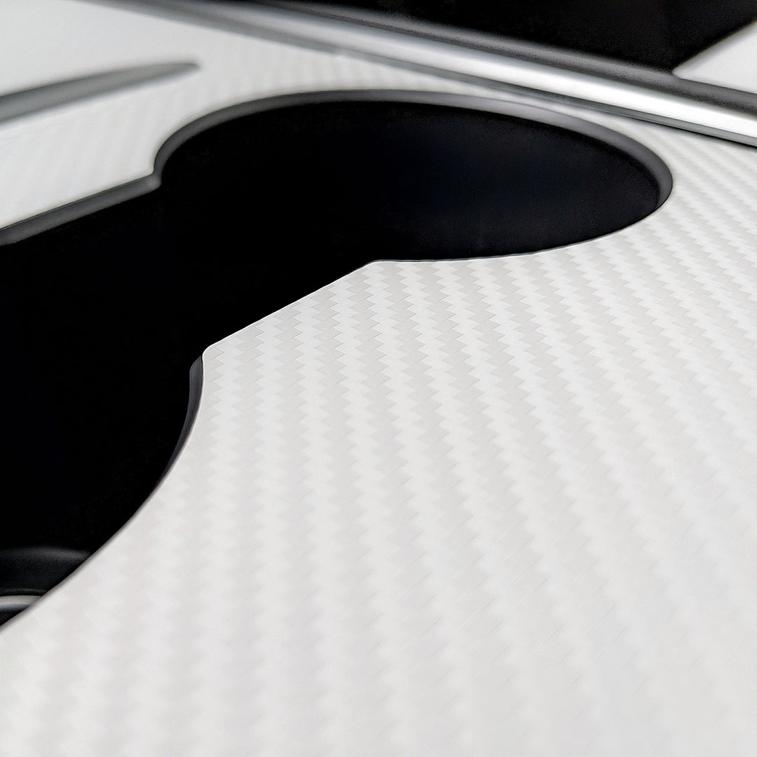 3Y center console wrap white carbon fiber#material_white-carbon-fiber