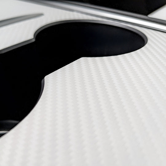 3Y center console wrap white carbon fiber#material_white-carbon-fiber