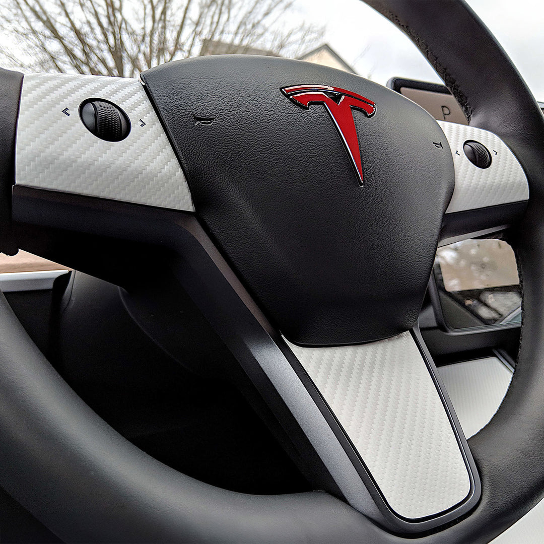 3Y steering wheel wrap white carbon fiber#material_white-carbon-fiber