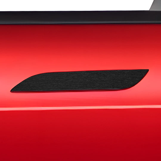 model s door handle wrap #material_brushed-black-metallic