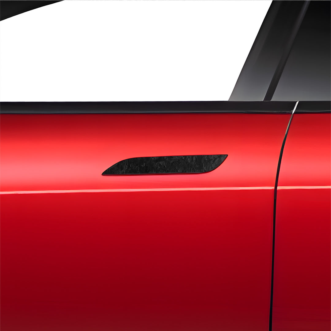 model s door handle wrap #material_forged-carbon