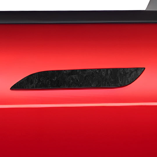model s door handle wrap #material_forged-carbon