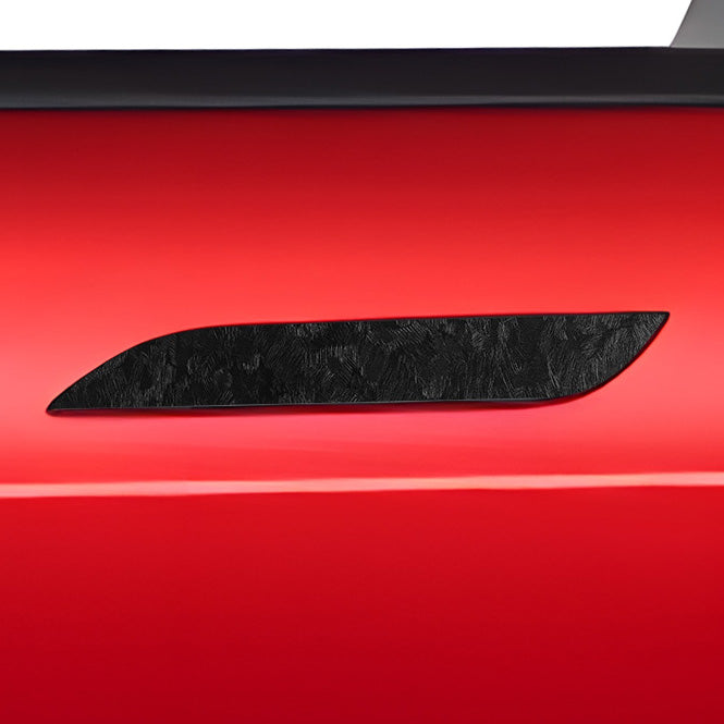 model s door handle wrap #material_forged-carbon