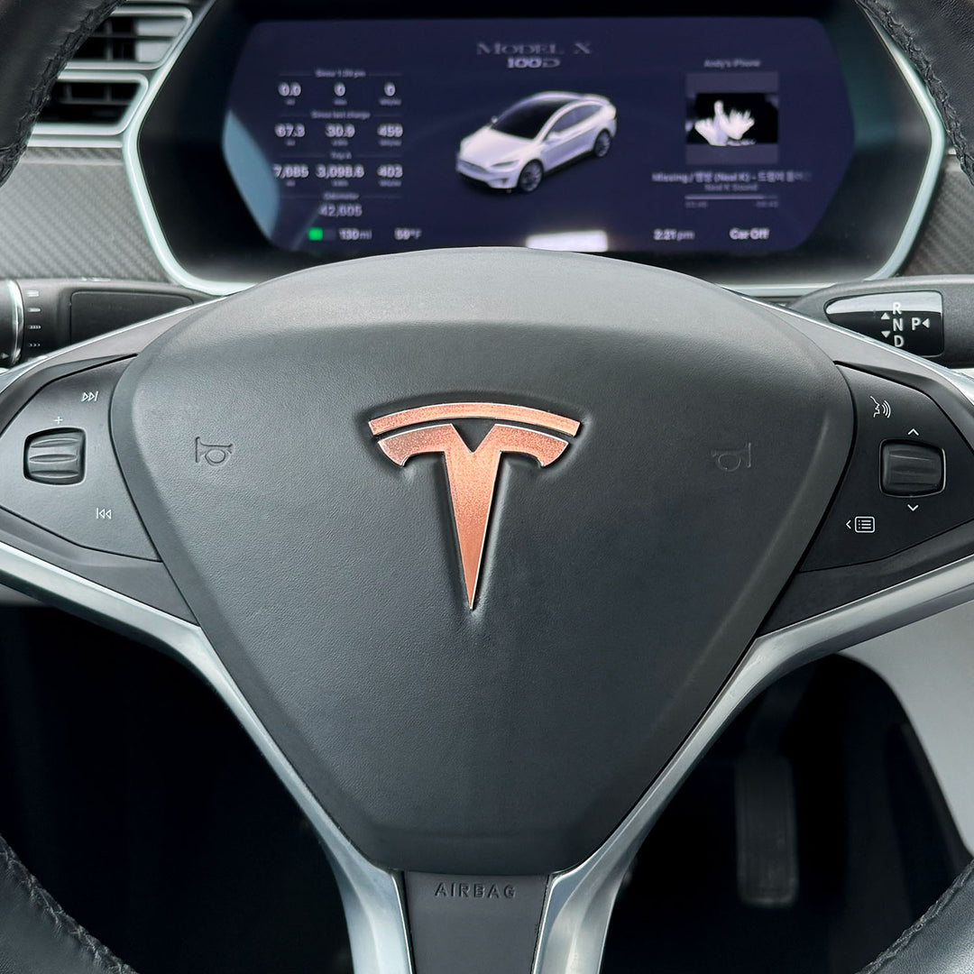 Model X Steering Wheel Logo Decal