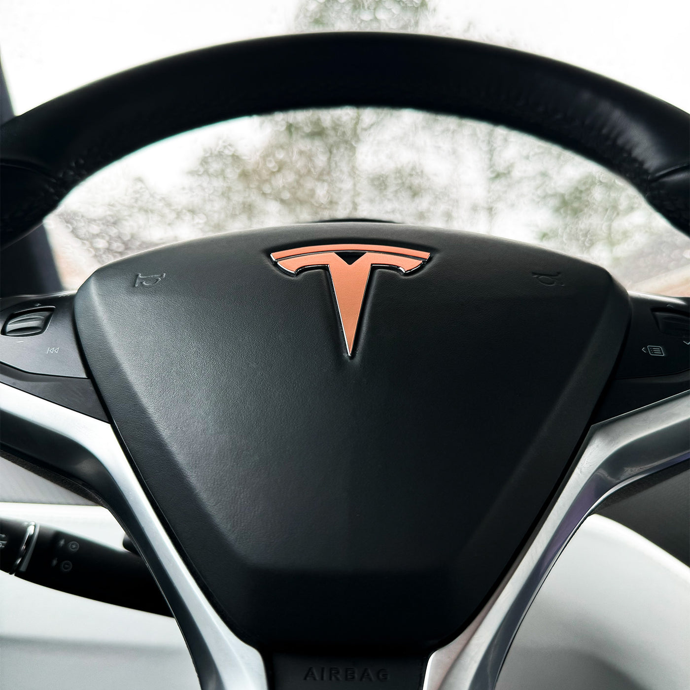 Model X Steering Wheel Logo Decal
