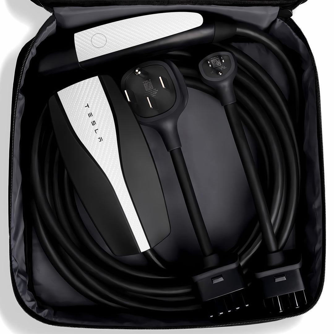 Tesla Mobile Connector Wrap #material_white-carbon-fiber