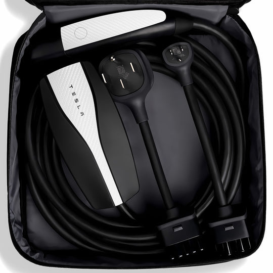 Tesla Mobile Connector Wrap #material_white-carbon-fiber