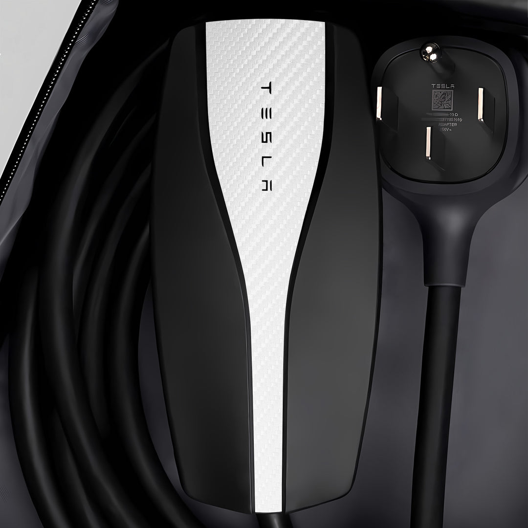 Tesla Mobile Connector Wrap #material_white-carbon-fiber