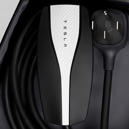 Tesla Mobile Connector Wrap #material_white-carbon-fiber